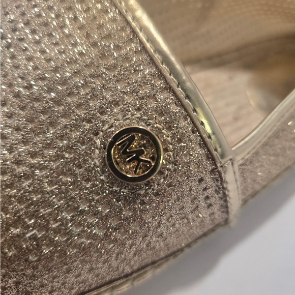 Michael Kors Womans Kendrick Gold Mesh Espadrilles Sz 10 Flats Slip On Metallic - Picture 5 of 8